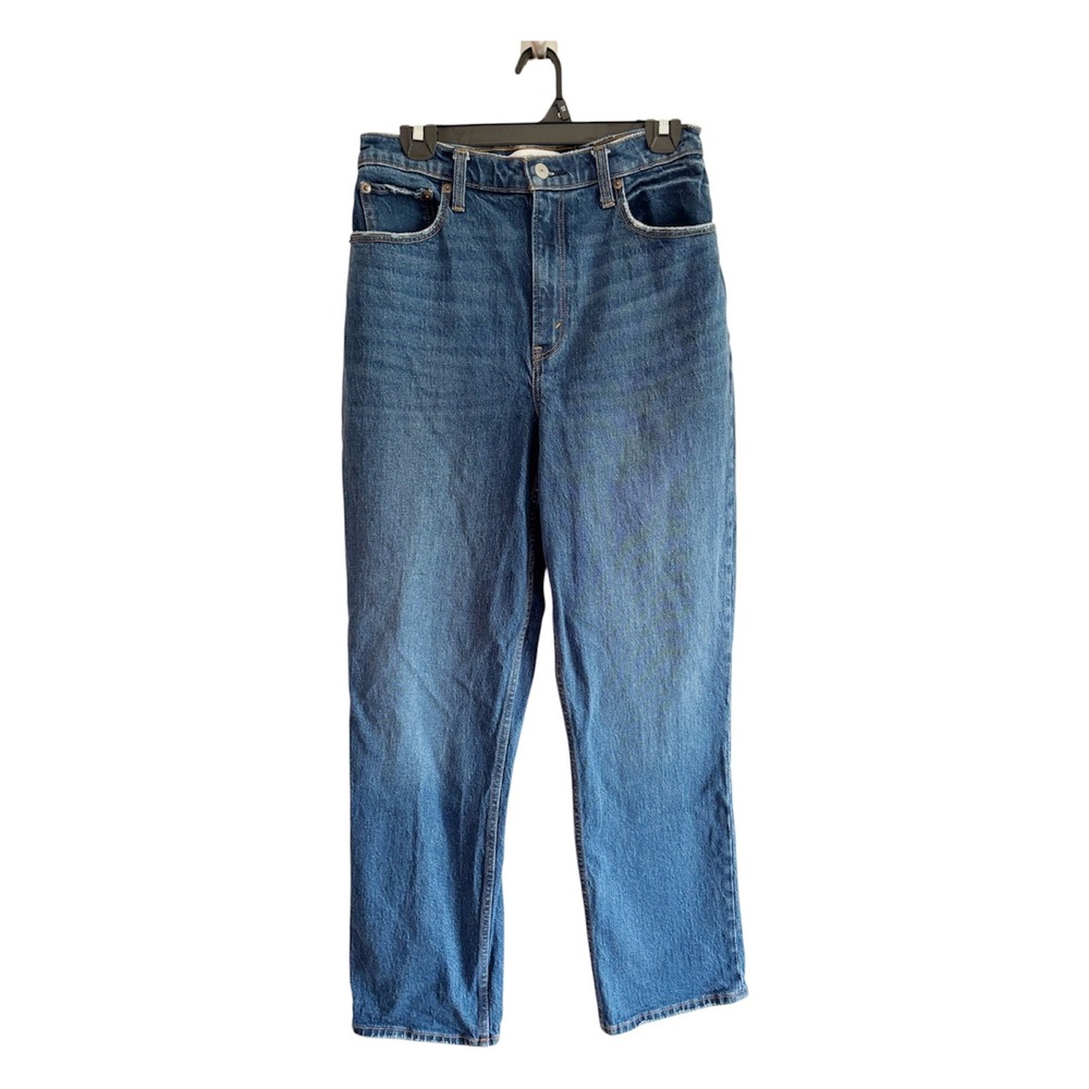Abercrombie & Fitch Curve Love 90s Straight Ultra High Rise Jeans Blue 29 8R